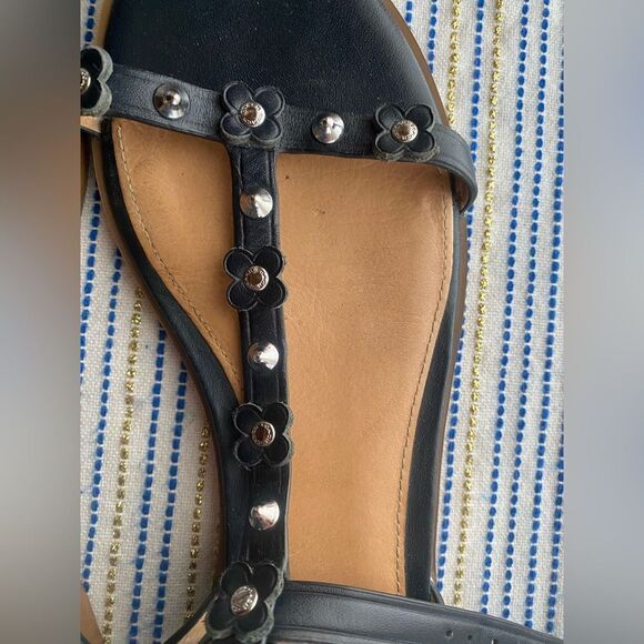 Coach Classic Sandal Strappy Open Toe Ankle Strap Navy Blue Studs  Women Sz 7.5B - Picture 13 of 16